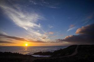 Sunset over the sea photo