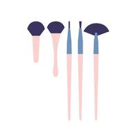 Vector flat style different brushes set, Different brushes for manicure and make up set