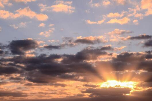 Colourful sky at sunset photo