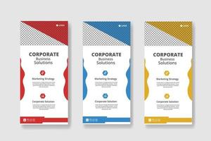 Rollup banner template design, dl flyer design, rack card design vector