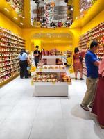 Bekasi, Indonesia - March,12 2023 People are shopping for instant noodles at a shop in Summarecon mall bekasi photo