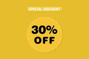 30 percent Sale and discount labels. price off tag icon flat design. vector