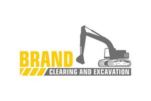 Excavator logo template vector. Heavy equipment logo vector for construction company.