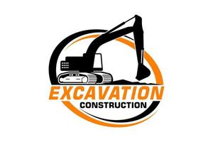 Excavator logo template vector. Heavy equipment logo vector for construction company.