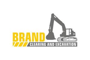 Excavator logo template vector. Heavy equipment logo vector for construction company.