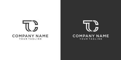 concepto de diseño de logotipo de letra inicial tc o ct vector