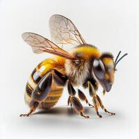 miel abeja aislado en blanco fondo, lado ver - ai generado imagen foto