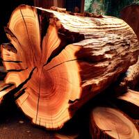 Giant felled sequoia, big mahogany, symbol of USA - image photo