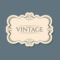 Vector isolated vintage label design with frame, text and lace old ornaments.