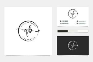 Initial QB Feminine logo collections and business card template Premium Vector