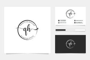 inicial qh femenino logo colecciones y negocio tarjeta modelo prima vector