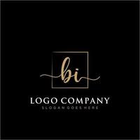 Initial BI feminine logo collections template. handwriting logo of initial signature, wedding, fashion, jewerly, boutique, floral and botanical with creative template for any company or business. vector