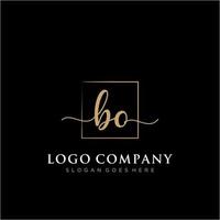 Initial BO feminine logo collections template. handwriting logo of initial signature, wedding, fashion, jewerly, boutique, floral and botanical with creative template for any company or business. vector