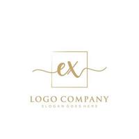 Initial EX feminine logo collections template. handwriting logo of initial signature, wedding, fashion, jewerly, boutique, floral and botanical with creative template for any company or business. vector