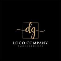 Initial DG feminine logo collections template. handwriting logo of initial signature, wedding, fashion, jewerly, boutique, floral and botanical with creative template for any company or business. vector