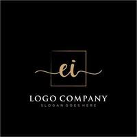 Initial EI feminine logo collections template. handwriting logo of initial signature, wedding, fashion, jewerly, boutique, floral and botanical with creative template for any company or business. vector