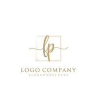 Initial FP feminine logo collections template. handwriting logo of initial signature, wedding, fashion, jewerly, boutique, floral and botanical with creative template for any company or business. vector