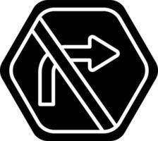 Vector Design No Right Turn Icon Style