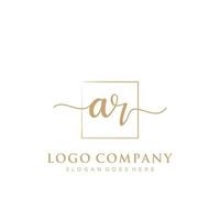 Initial AR feminine logo collections template. handwriting logo of initial signature, wedding, fashion, jewerly, boutique, floral and botanical with creative template for any company or business. vector