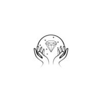 diamond logo vector template. symbol for cosmetics and packaging, jewellery, hand crafted or beauty products