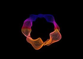Futuristic colorful sphere of lines. Network connection big data. Abstract technology background. Place for text. 3d rendering. photo