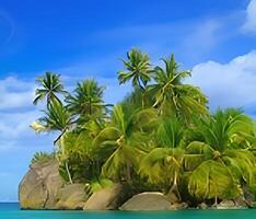 Digital Tropical Island Art-AI photo