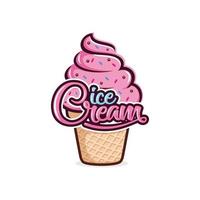 vector de diseño de logotipo de helado