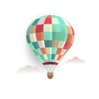 Air balloon in blue sky. Vector Illustration