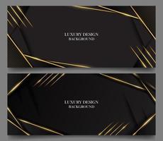 set abstract luxury horizontal background. black with shiny gold line. luxury elegant theme vector. for banner ads, presentation slides, posters, and web vector