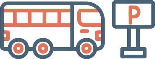 Bus parking Vector Icon