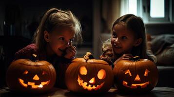 Halloween day eyes of Jack O' Lanterns trick or treating Samhain All Hallows' Eve All Saints' Eve All hallowe'en spooky Horror Ghost Demon background October 31 photo