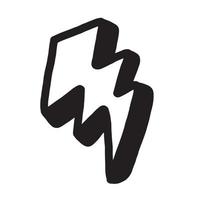 hand drawn vector doodle electric lightning bolt symbol sketch illustrations. thunder symbol doodle icon.