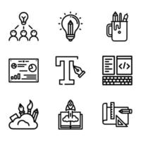 Set of icons for a web page. Web designer illustrations. vector