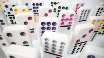 un' macro tiro di un' collezione di domino video