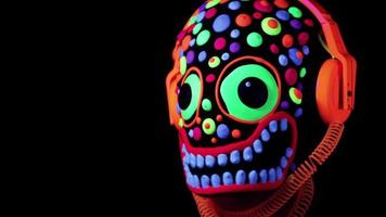 neon glöd mask skrämmande ansikte video