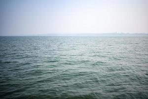 Amazing view of Arabian sea during the day time in Goa, India, Ocean view from wooden boat photo
