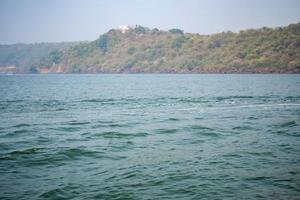 Amazing view of Arabian sea during the day time in Goa, India, Ocean view from wooden boat photo