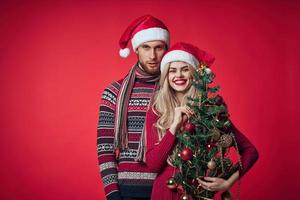 cheerful married couple happiness romance holiday christmas photo