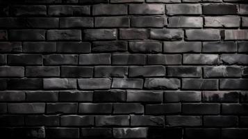 Rough Black Brick Wall Texture Background photo