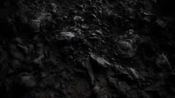 Black or Dark Grey Rough Soil-Like Texture Background photo