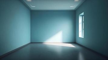 Smooth Light Blue Wall and Floor with Glare - Presentation Background photo