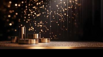 Festive Shining Stage for Product Display with Texture Background and Copy Space photo