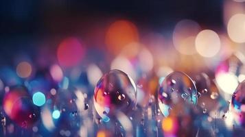 Abstract Blurred Color Light Spots with Lens or Crystal Flare Bokeh photo