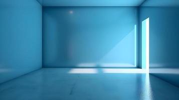 Smooth Light Blue Wall and Floor with Glare - Presentation Background photo