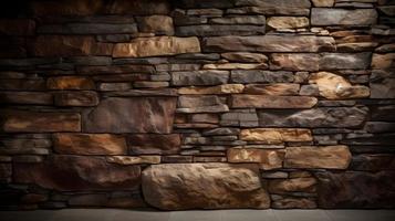 Dark Brown Stone Wall Texture Background photo