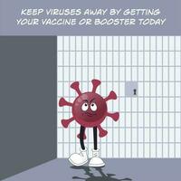 Cartoon virus character vector illustration graphic