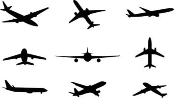 A vector collection of aeroplanes in different positions