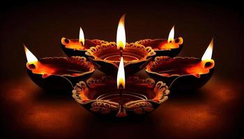 Diwali the triumph of light and kindness Hindu festival of lights celebration Diya oil lamps 24th October photo