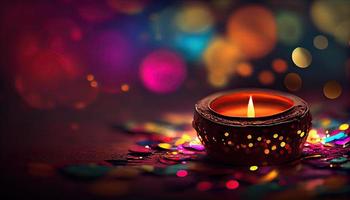 Diwali the triumph of light and kindness Hindu festival of lights celebration Diya oil lamps 24th October photo