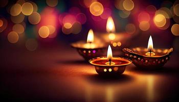 Diwali the triumph of light and kindness Hindu festival of lights celebration Diya oil lamps 24th October photo